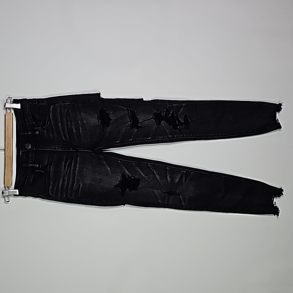 American Eagle black super stretch X size 0 high rise jeggings - Picture 2 of 8